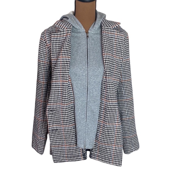Mystree hooded layered houndstooth double breasted blazer size S - Picture 3 of 14
